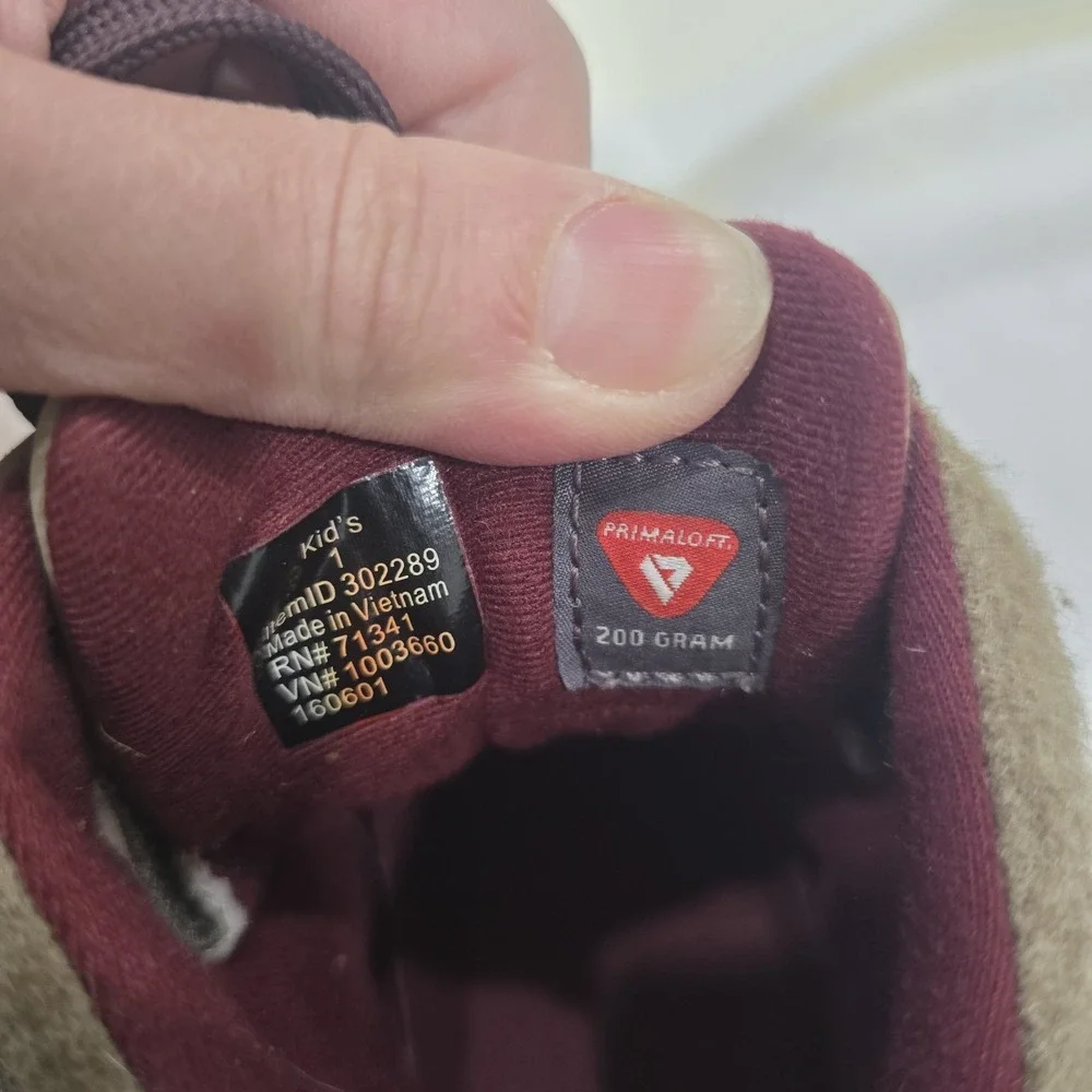 L.L.Bean Kids Snow Sneaker Boots Waterproof Primaloft 200g Multicolor Size‎ 1